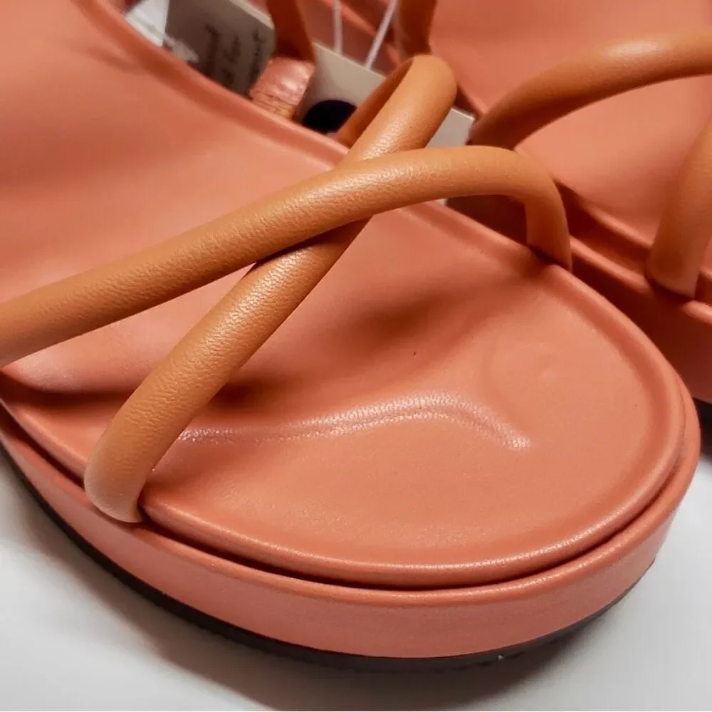 Women's Dory Platform Heel Strappy Sandals A New Day Apricot Orange Casual New - Picture 4 of 5
